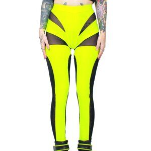 Cyberdog Seduction Leggings Neon UV Yellow Green Medium